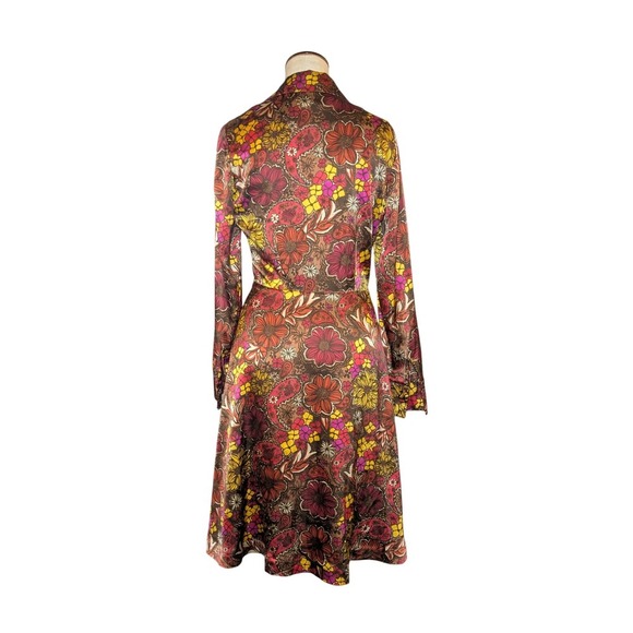 Vintage Lilly Pulitzer Silk Dress Brown Floral Paisley Knee Length Size 2 - Picture 5 of 10